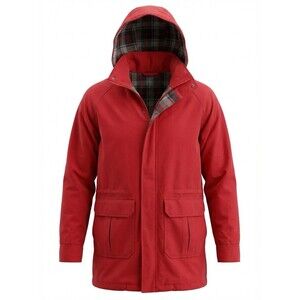 Vintage Woolrich Woman Flannel Lined Parka Womens S Red Zip